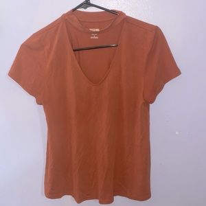 Burnt Orange Mossimo Choker T Shirt.